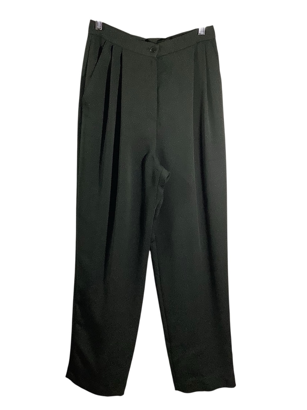 Tamotsu Green Metallic High-Waist Pleated Women's Trousers